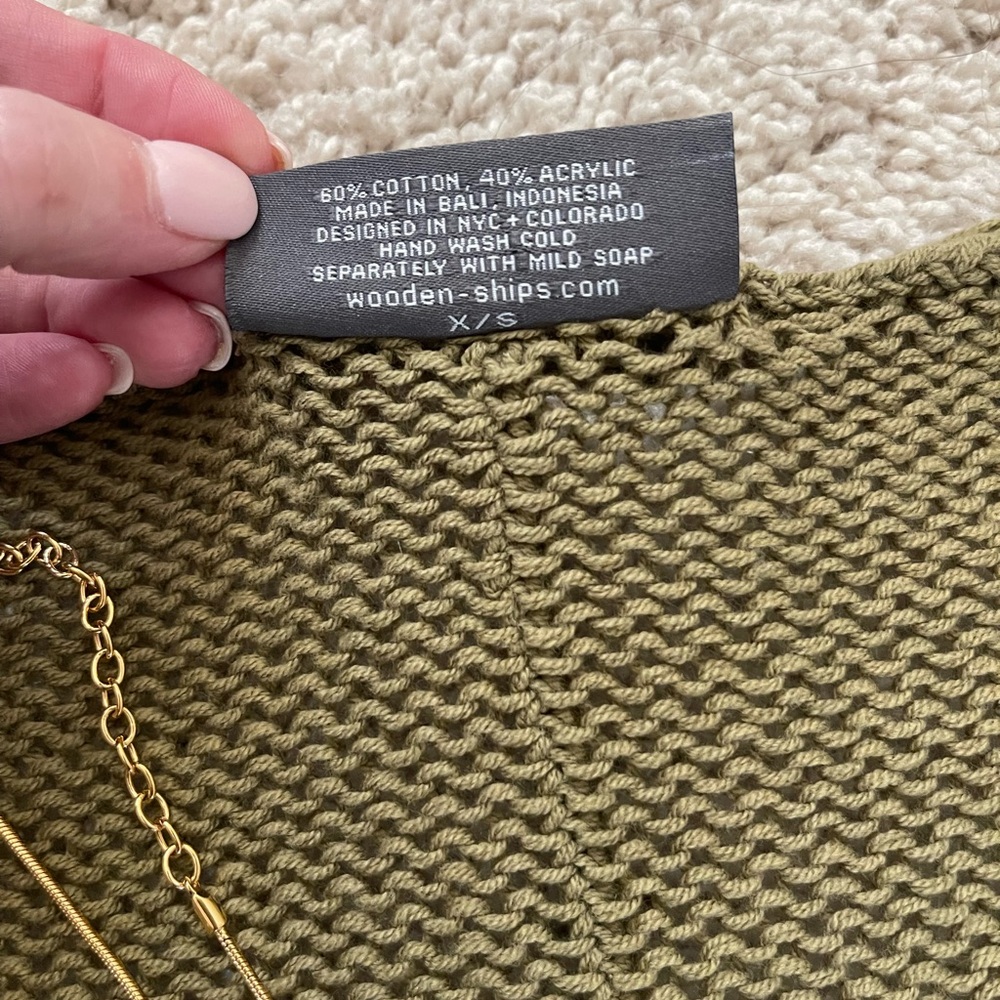 Wooden Ships Olive Green Women's Sweater - Picture 3 of 4